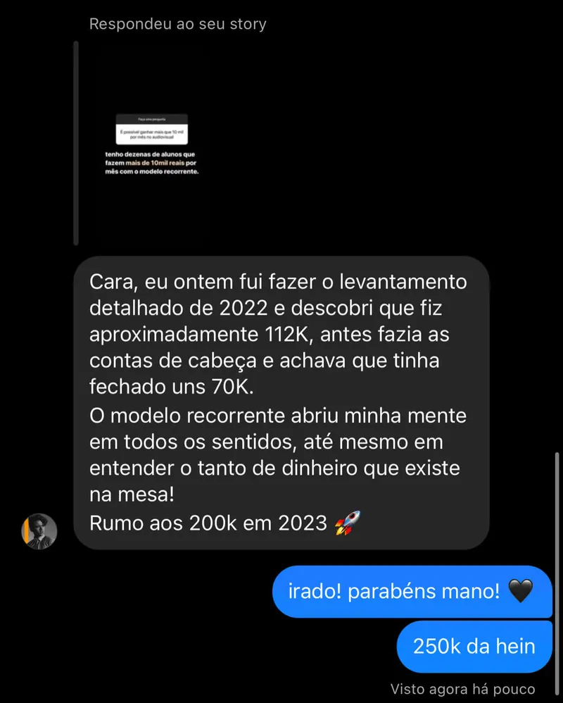 Depoimento de aluno do MR