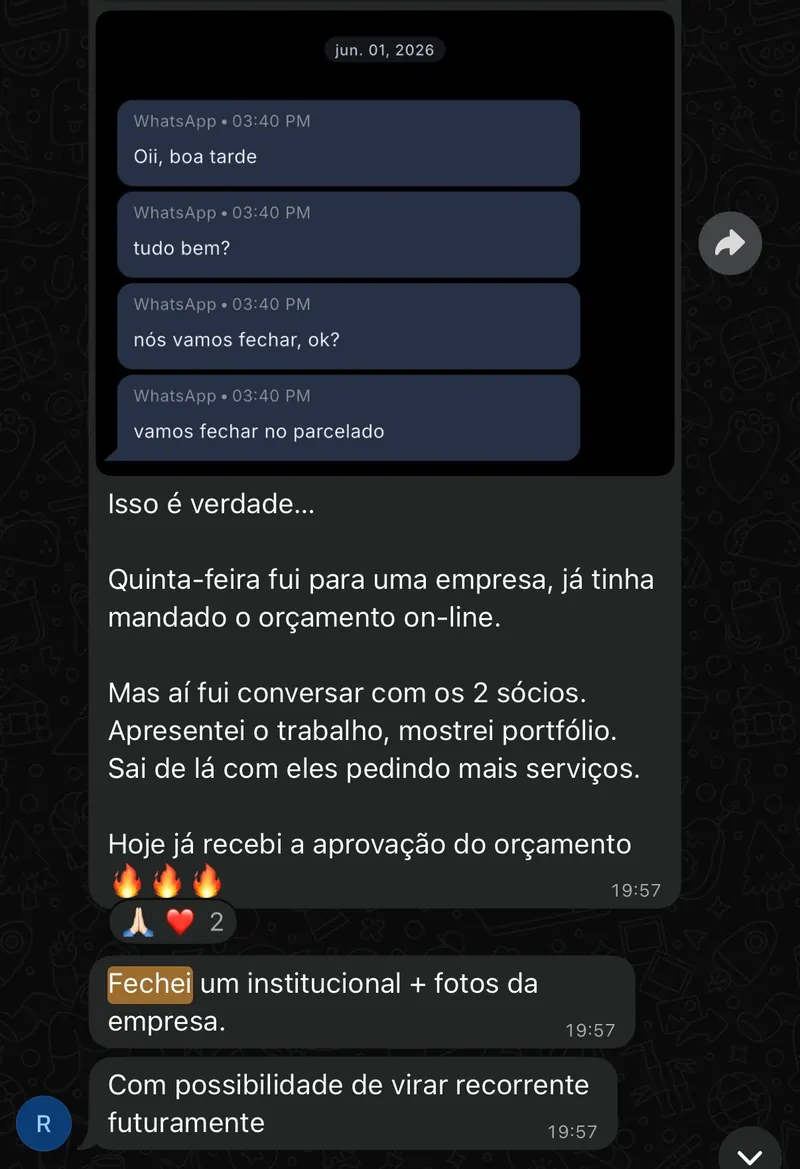 Depoimento de aluno do MR