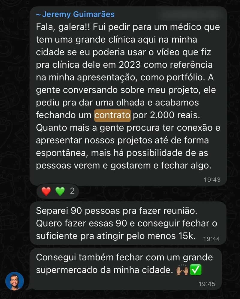 Depoimento de aluno do MR